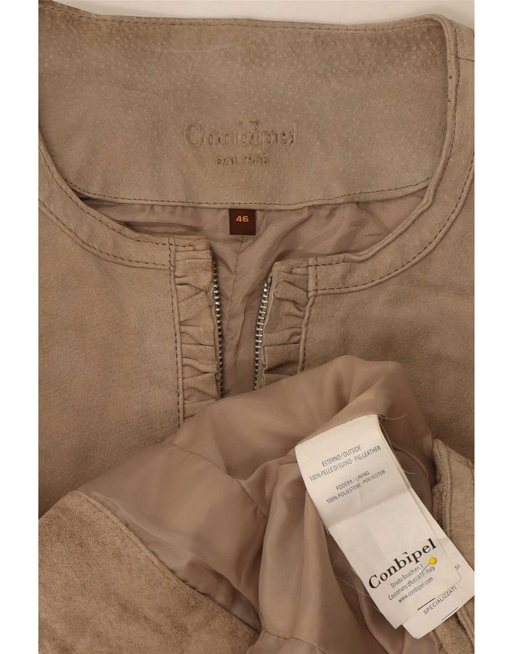 Conbipel Chaqueta de ante para mujer IT 46 Cuero beige grande