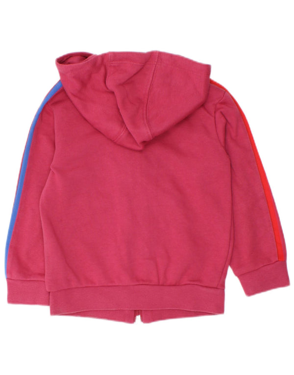 Adidas - Sudadera con capucha para bebé niña, diseño gráfico con cremallera, 12-18 meses, algodón rosa