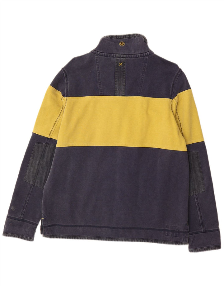 Sudadera con cuello y cremallera para hombre de Fat Face, color block, color azul marino mediano