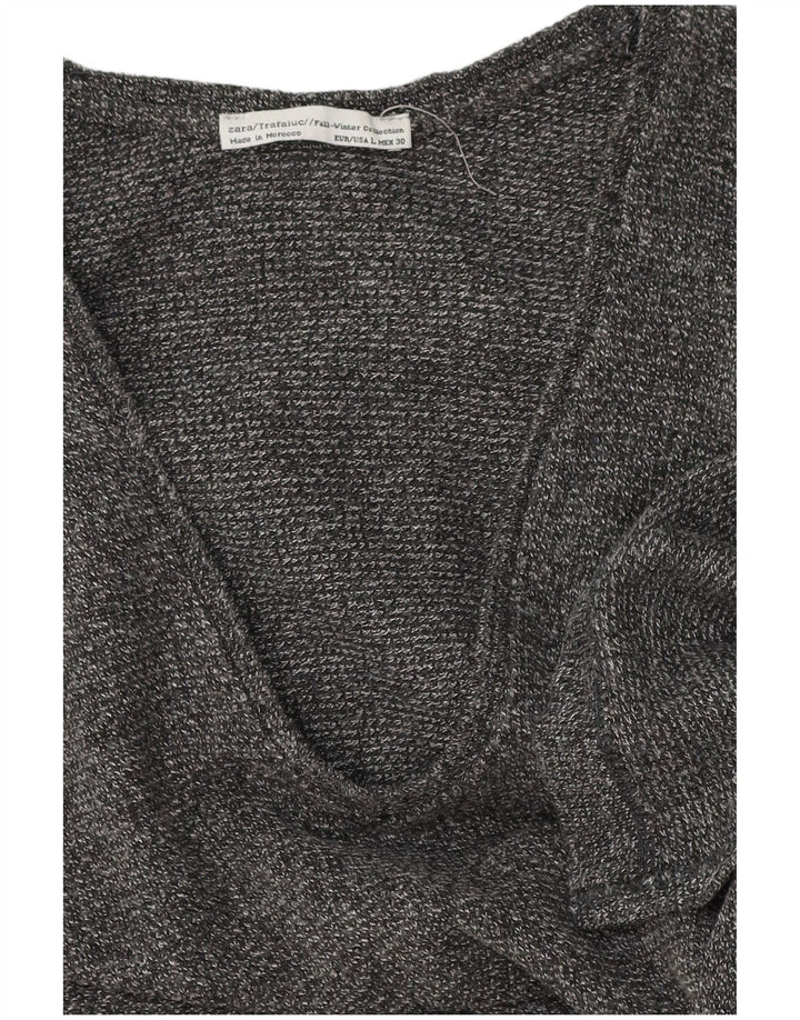 Zara Top Túnica De Manga Larga para Mujer UK 44 Grande Gris