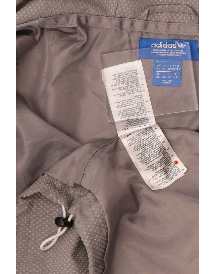 Adidas Chaqueta impermeable con capucha para hombre UK 34 XS Gris Colorblock Poliéster