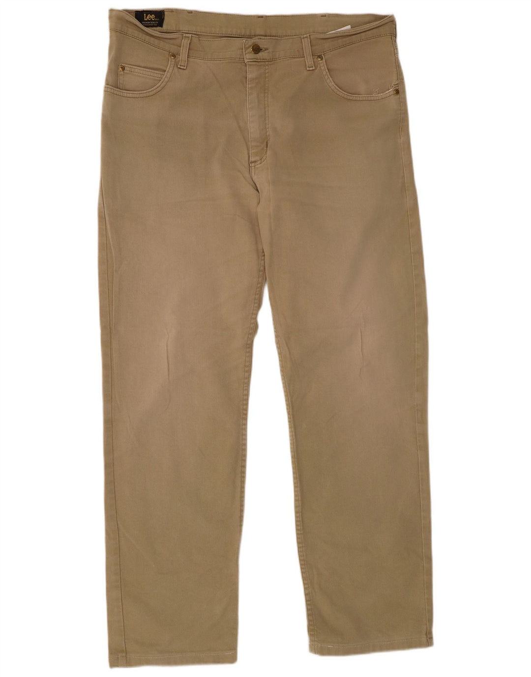 LEE Pantalones Casuales Recto Brooklyn para Hombre W38 L31 Algodón Caqui