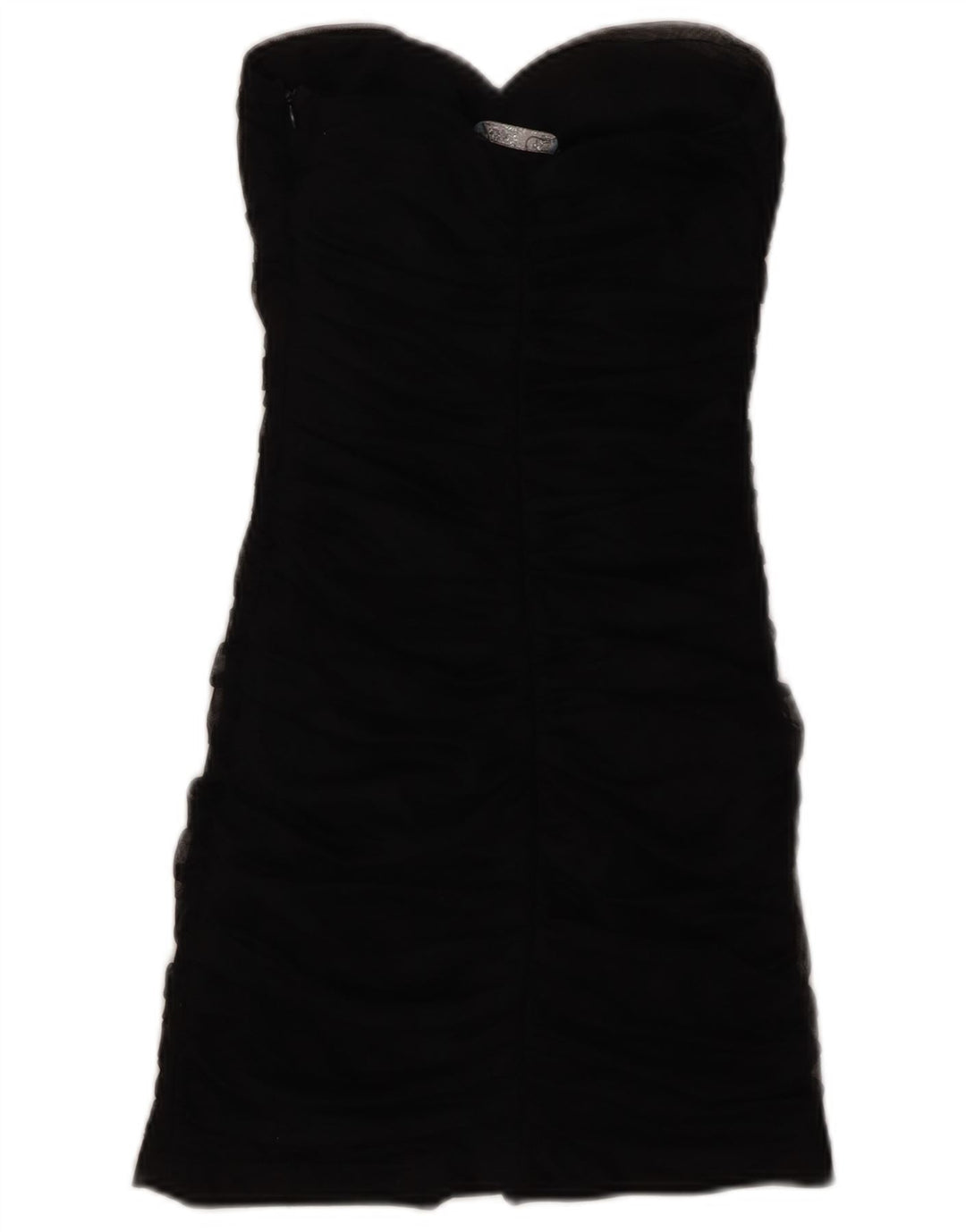 ZARA Vestido ajustado sin tirantes para mujer UK 8 Small Negro