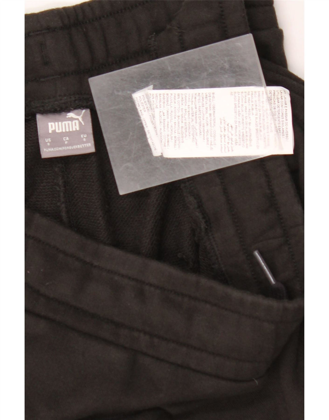 PUMA Pantalones de chándal gráficos para mujer Joggers UK 10 Small Black Cotton