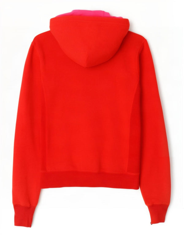 Nike Sudadera con capucha de gran tamaño con cremallera para mujer Reino Unido 10 Small Rojo Colorblock Algodón