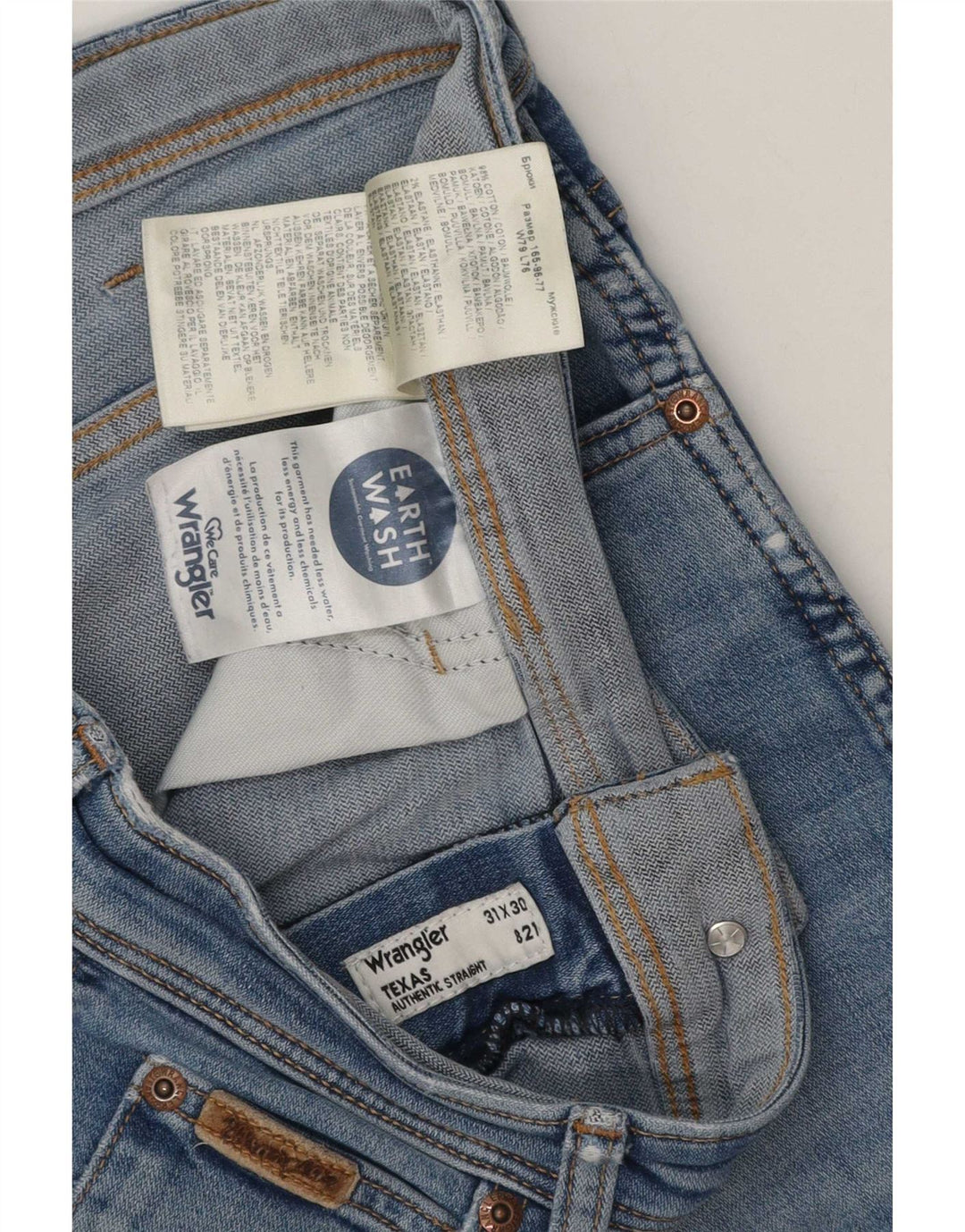 Wrangler Vaqueros Rectos Texas Para Hombre W31 L30 Algodón Azul
