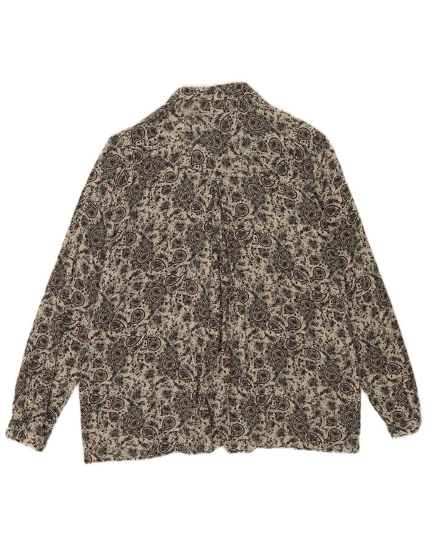 Zara Mujer Camisa UK 10 Small Beige Paisley
