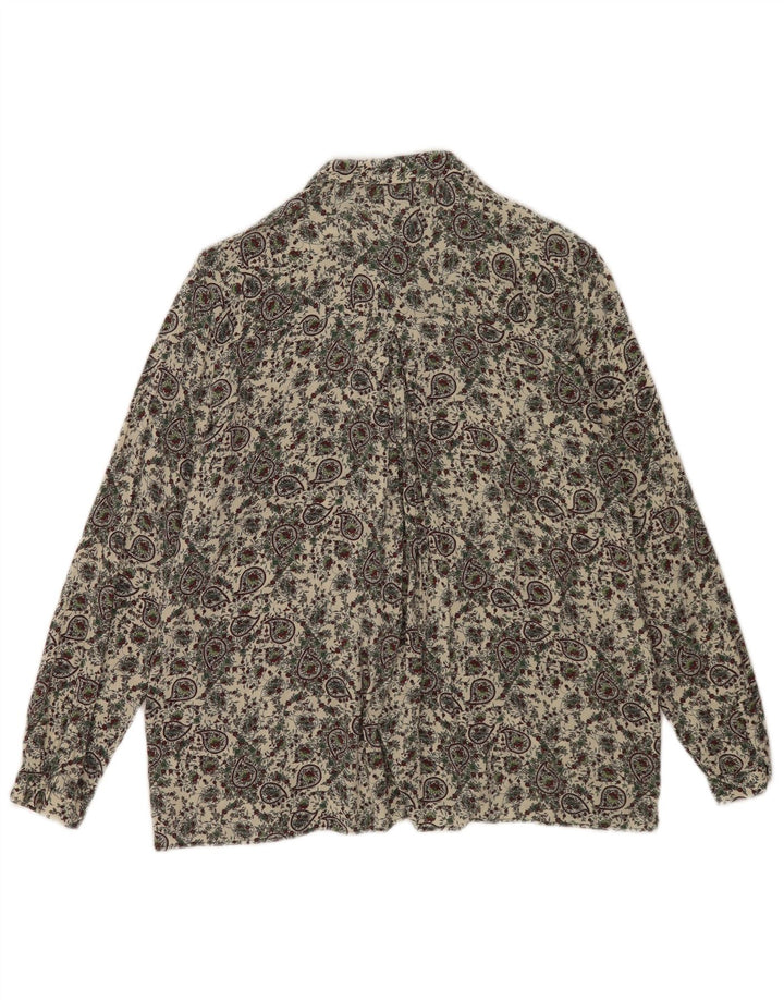 Zara Mujer Camisa UK 10 Small Beige Paisley
