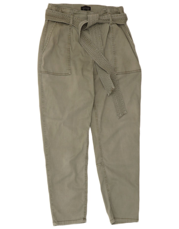 Topshop Womens High Waist Casual Trousers UK 12 Medium W32 L26 Khaki