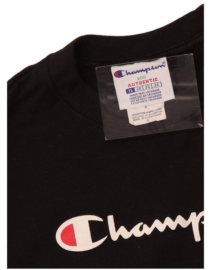 Champion Sudadera con gráfico para niño, Jersey, 11-12 años, Grande, Negro, Deportivo