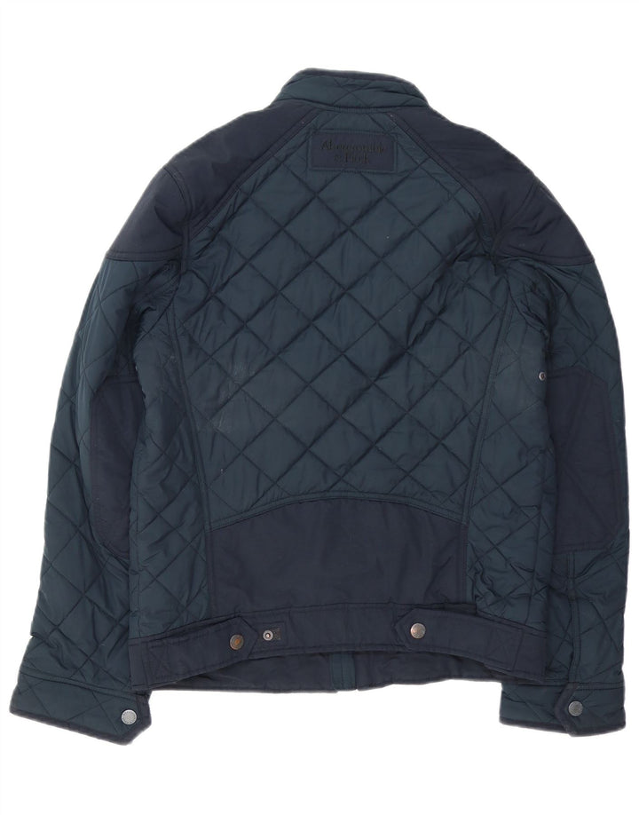 Abercrombie & Fitch Chaqueta acolchada para hombre UK 36 Small Azul marino Poliéster