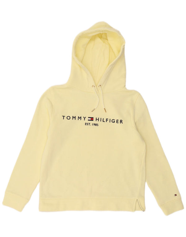 Tommy Hilfiger Jersey con capucha de gran tamaño para mujer con gráfico UK 10 Small Yellow