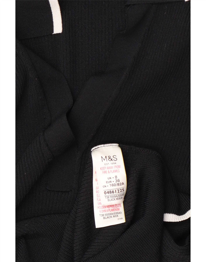 Marks & Spencer Polo para mujer UK 8 Small Viscosa negra