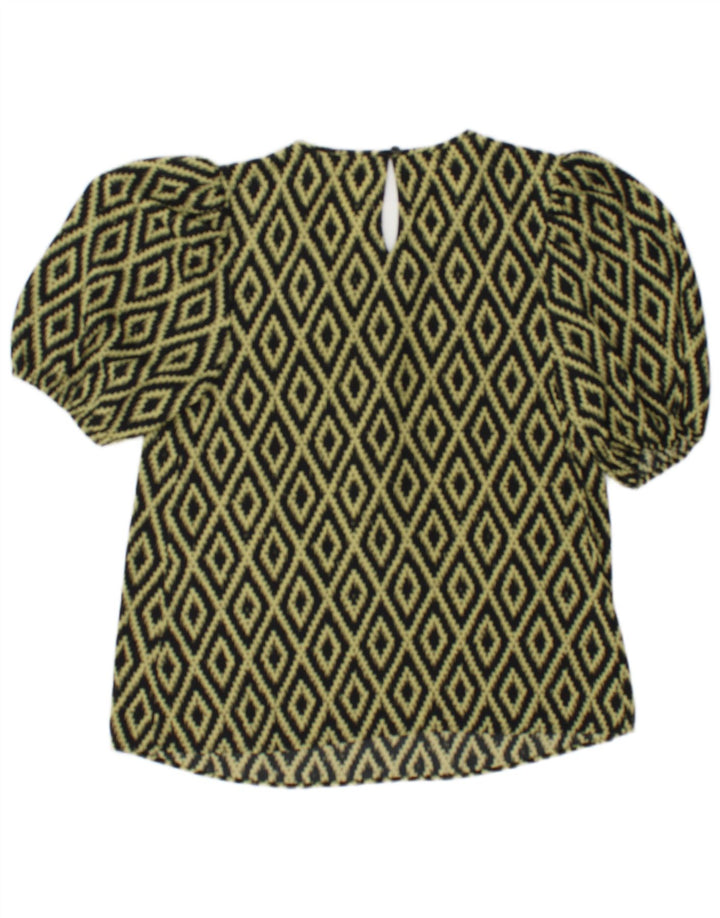 Marks & Spencer Blusa para mujer Top UK 10 Small Black Argyle/Diamond