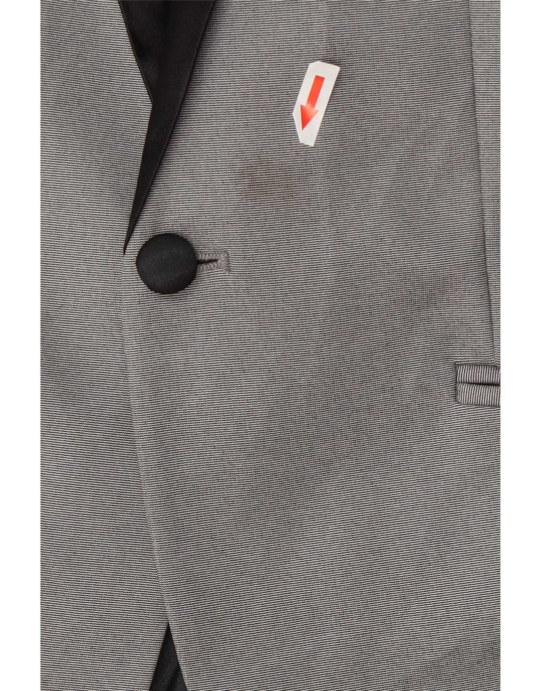 Zara Chaqueta tipo blazer con 1 botón para hombre UK 36 Small Gris Poliéster