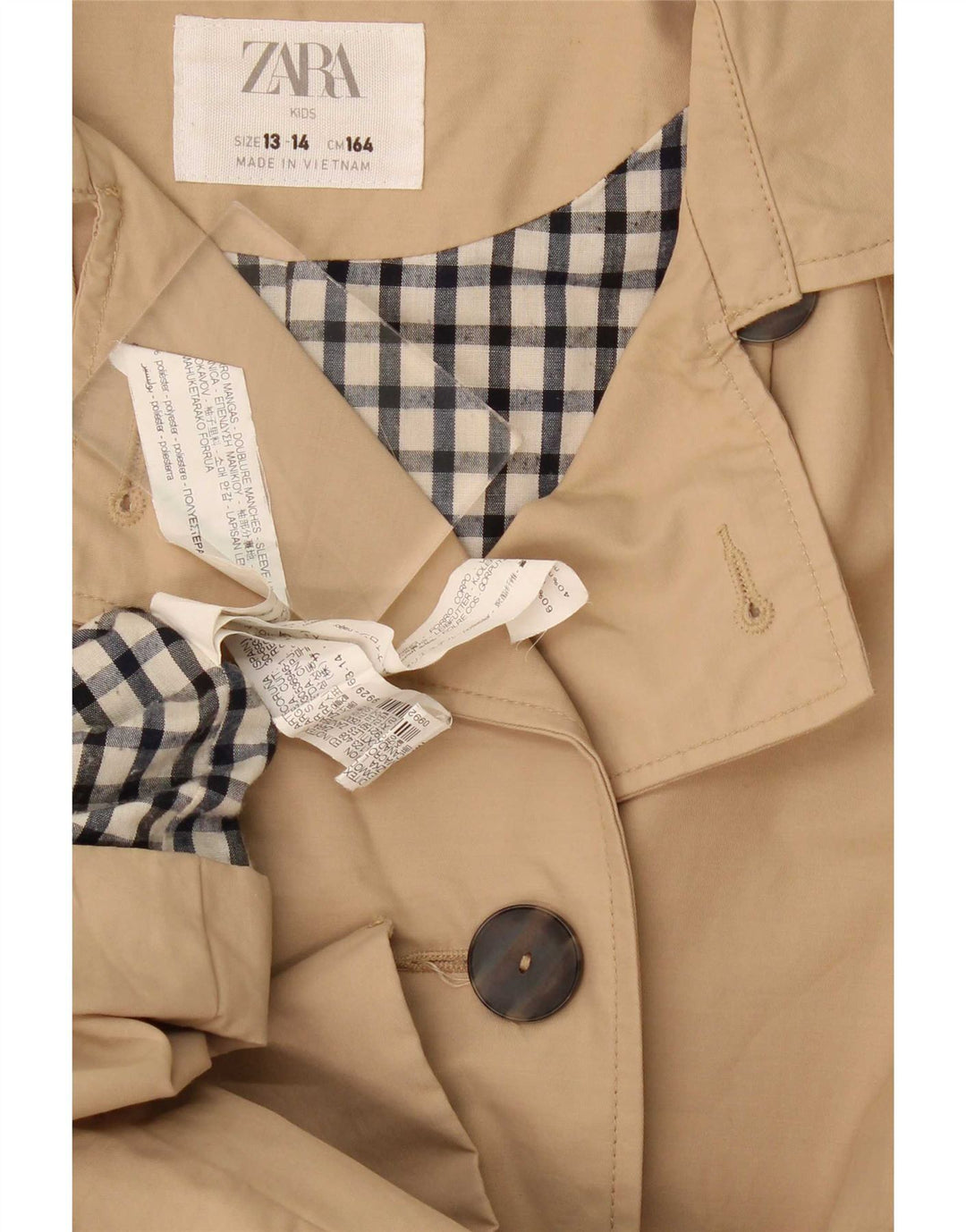Zara Gabardina Niña 13-14 Años Beige Poliéster
