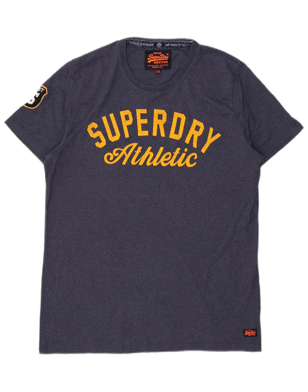 Superdry Mens Graphic T-Shirt Top 2XL Navy Blue Polyester