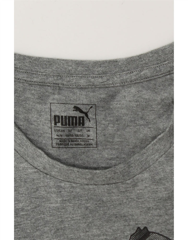 Puma Camiseta gráfica para hombre Top gris medio moteado