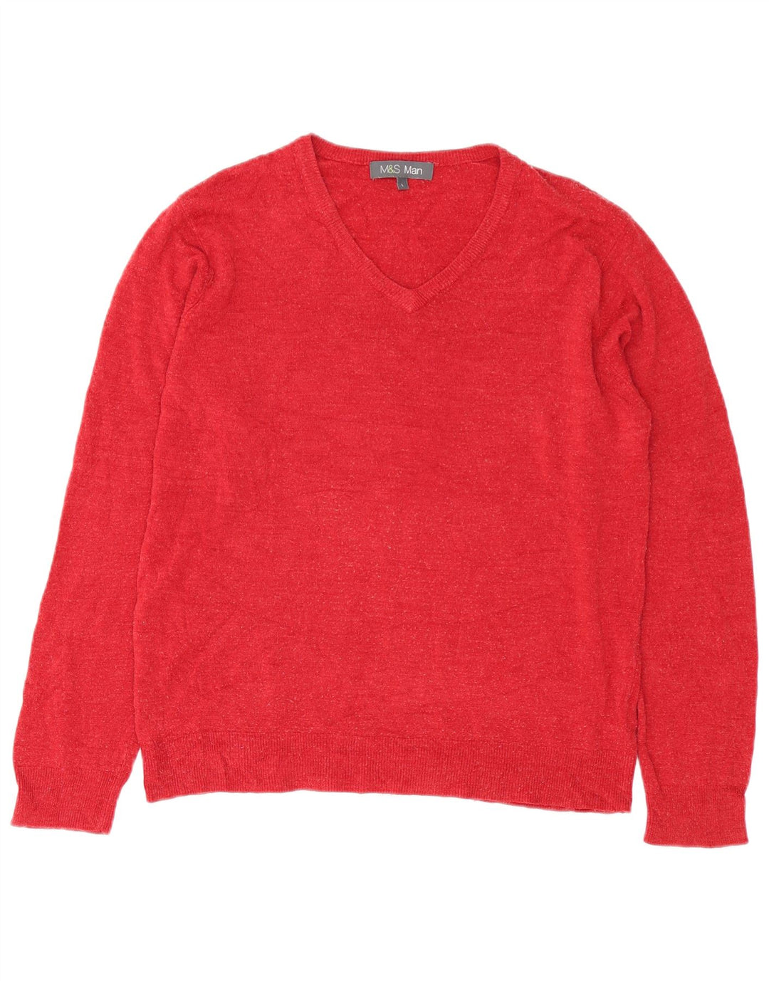 Marks & Spencer Suéter con Cuello en V para Hombre Acrílico Rojo Grande