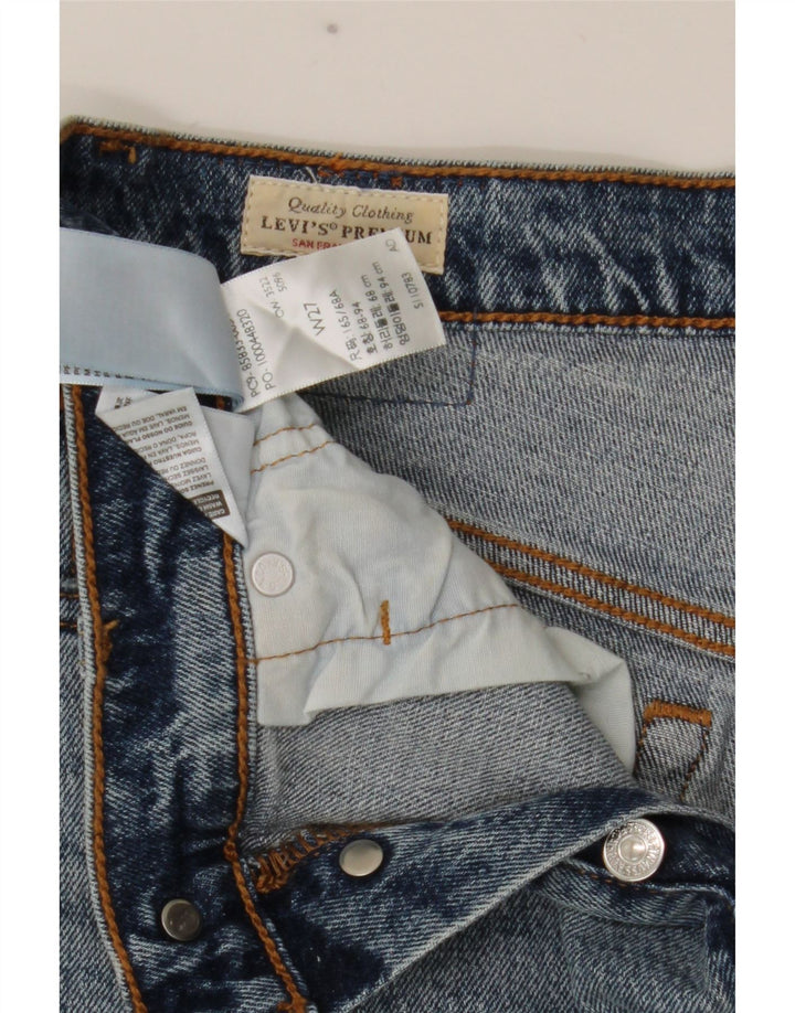 Levi's Mujer 501 Shorts De Mezclilla Desgastados W27 Algodón Azul Pequeño