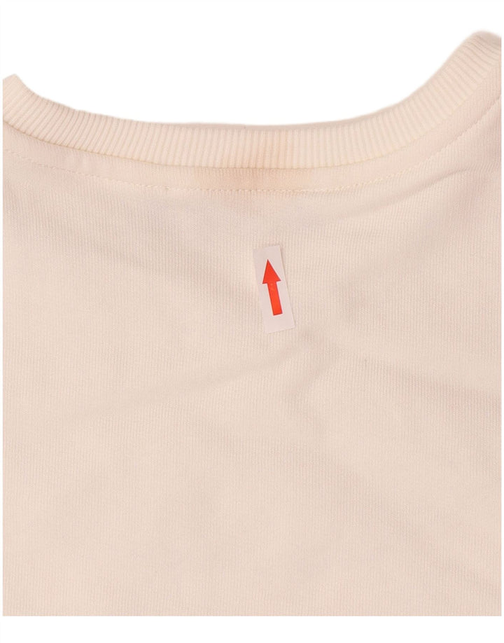 ALVIERO MARTINI Sudadera gráfica para mujer Jumper UK 14 Algodón blanco mediano