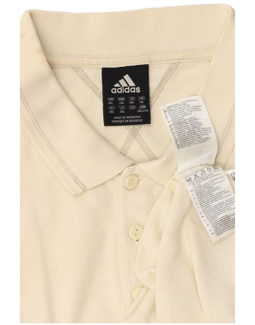 Polo ADIDAS Hombre 2XL Algodón Blanco