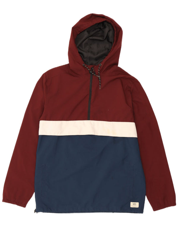 Vans Chaqueta impermeable con capucha para hombre, talla 38, color burdeos mediano