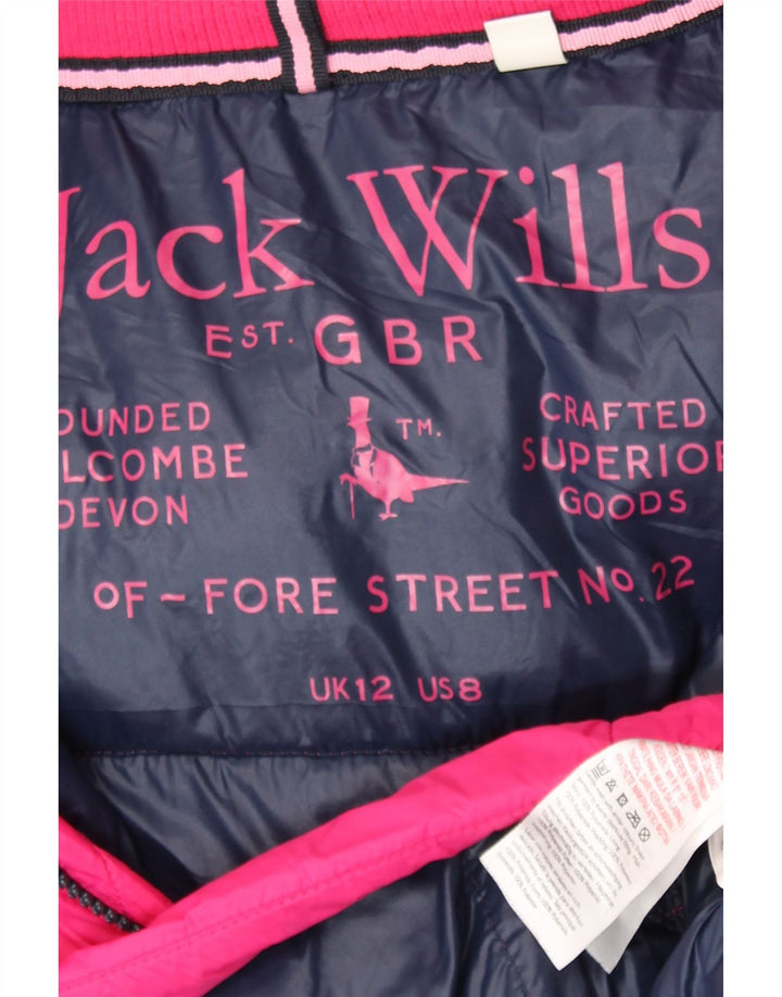 Jack Wills Chaqueta acolchada con capucha para mujer UK 42 Poliamida rosa mediana