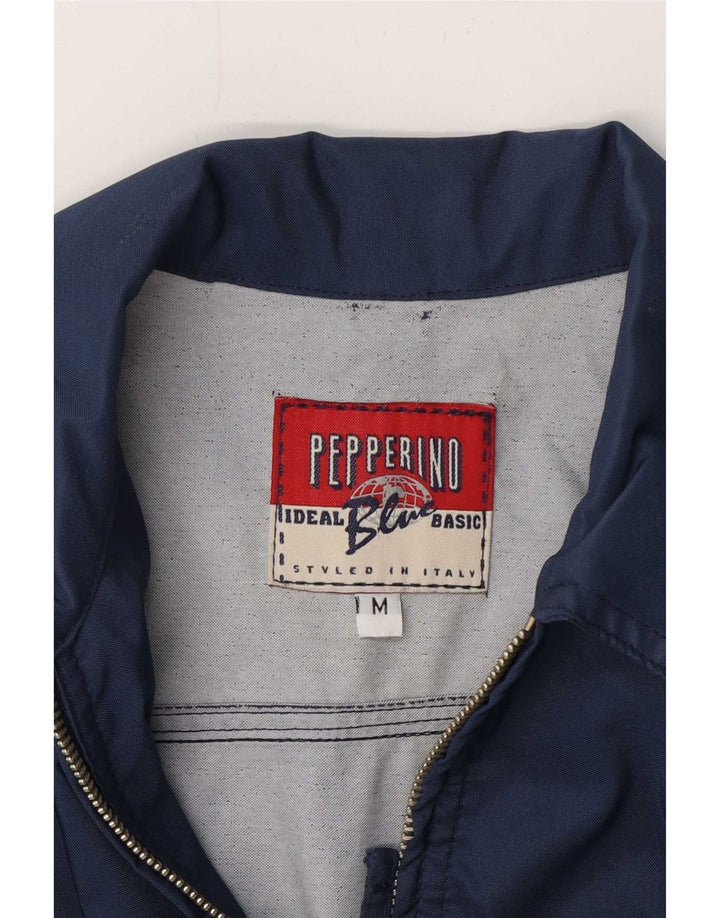 Vintage mujer bombardero chaqueta Reino Unido 14 azul marino medio