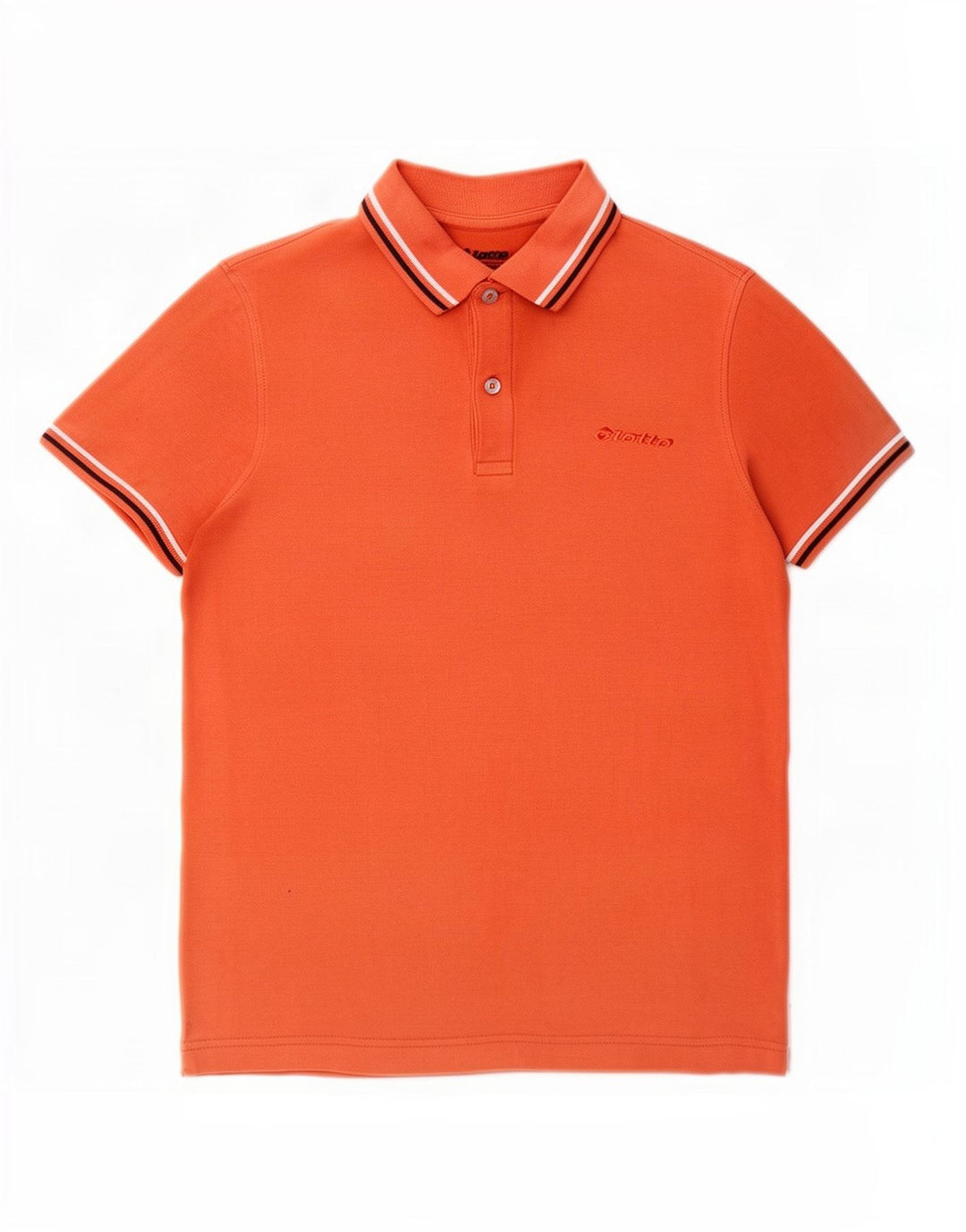Polo Lotto Hombre De Algodón A Rayas Naranja Medio