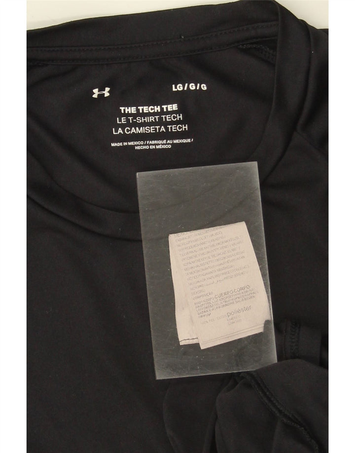 UNDER ARMOUR Mens T-Shirt Top Large Black Polyester