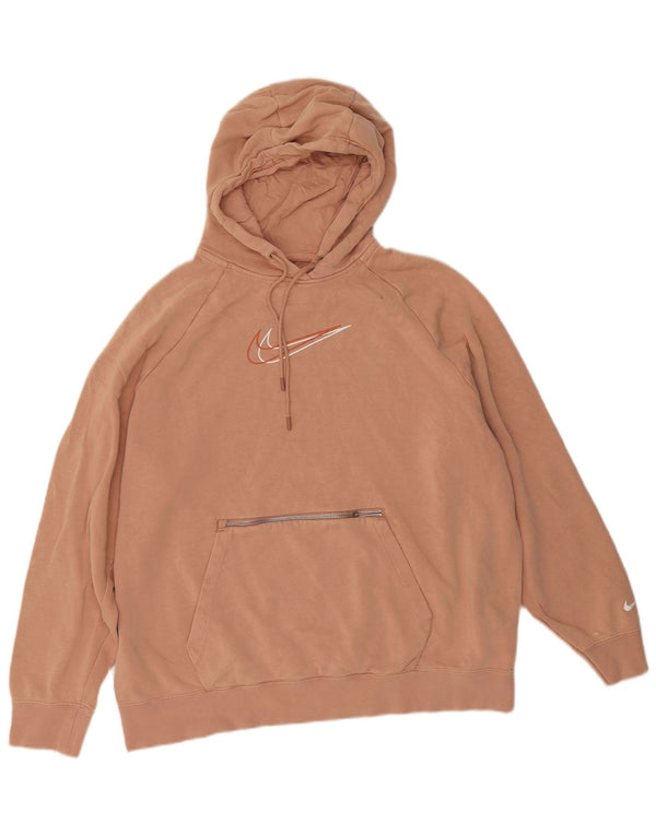 Nike - Jersey con capucha para mujer, diseño gráfico de gran tamaño, talla 40, algodón rosa medio