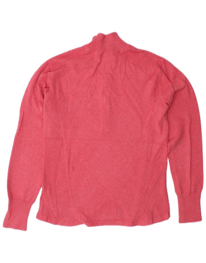 EDDIE BAUER Suéter tipo jersey con cremallera para mujer Reino Unido 40 Grande Algodón rosa