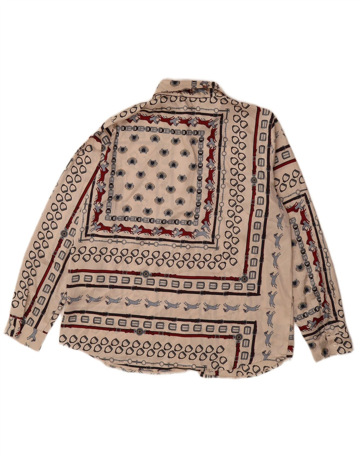 Marella Camisa EMME para mujer UK 42 Poliéster geométrico beige medio