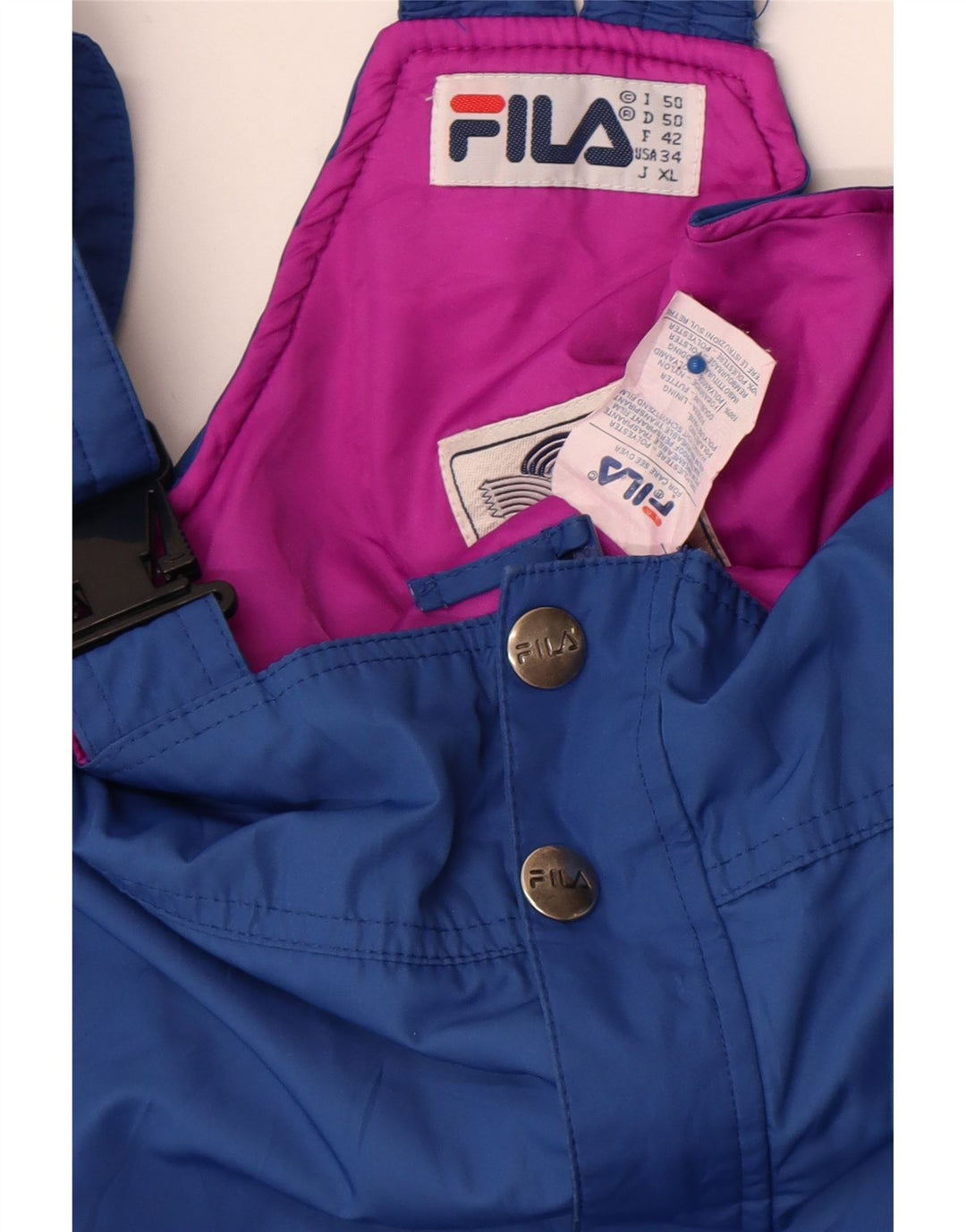 Fila Pantalón de esquí con peto para hombre IT 50 Large Azul Colorblock Poliéster