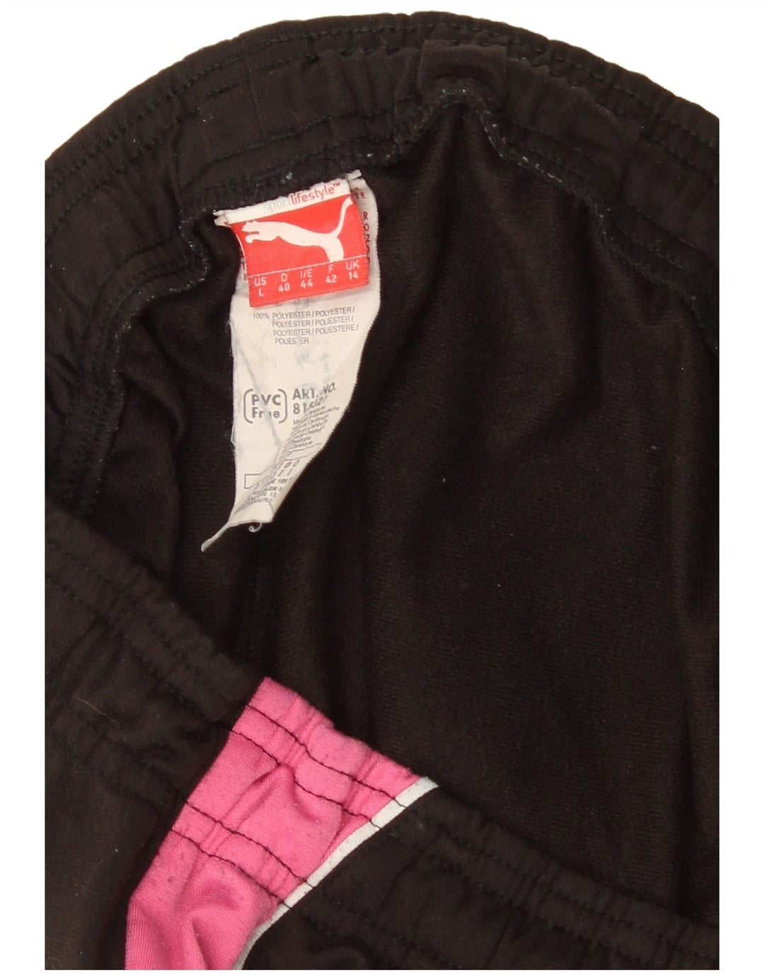 Puma Pantalones de chándal para mujer UK 44 Mediano Negro Colorblock Poliéster
