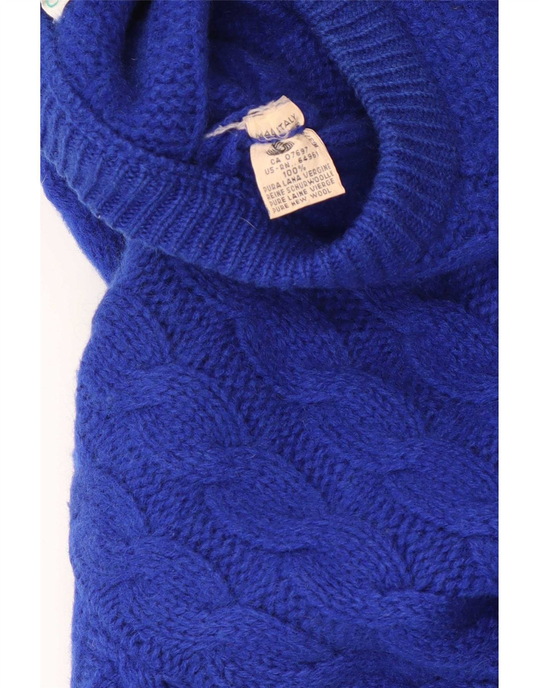 Benetton Jersey De Cuello Redondo IT 50 De Lana Azul Medio