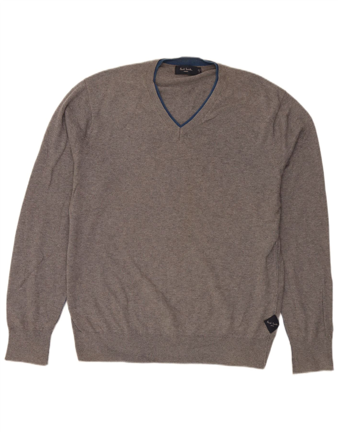 Paul Smith Jersey con cuello en V para hombre XL Algodón gris