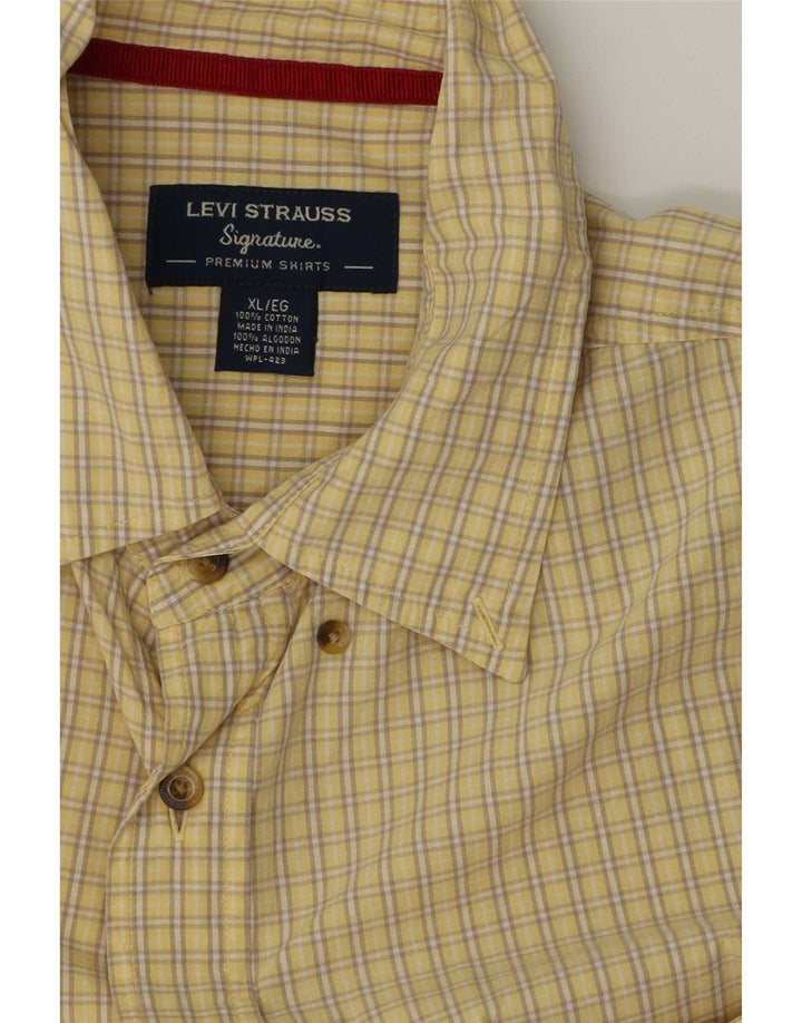 Camisa Levi's Hombre Manga Corta XL Algodón Vichy Amarillo
