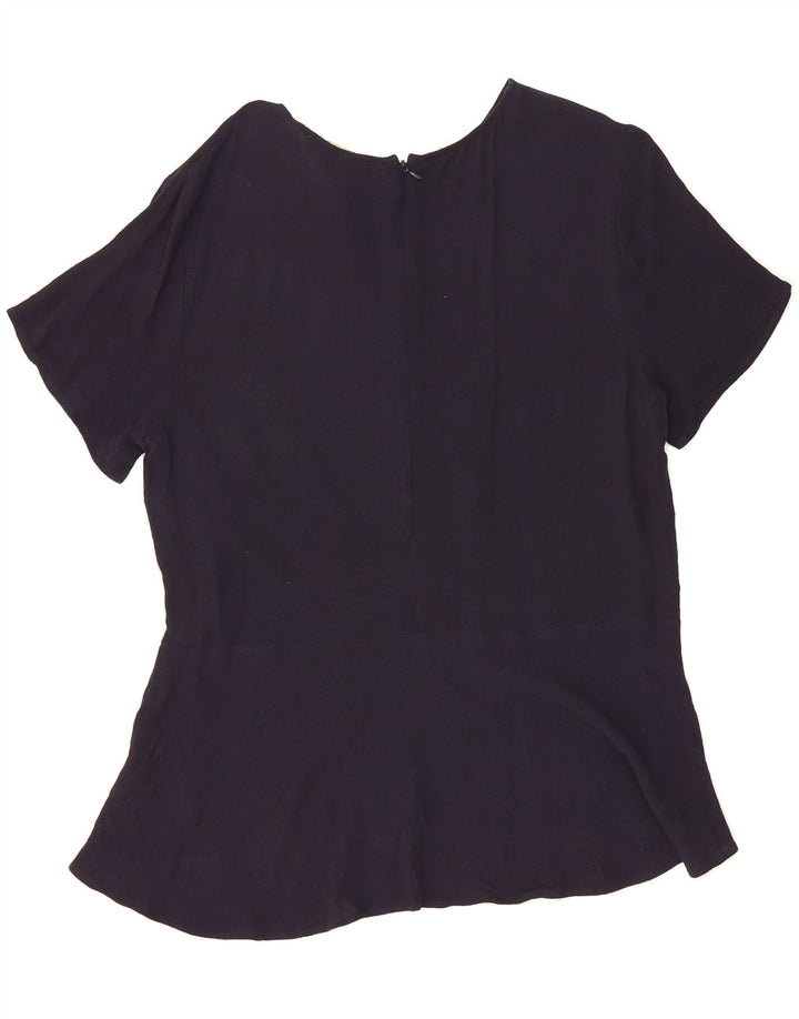 MICHAEL KORS Womens Blouse Top UK 16 Large Navy Blue Viscose Vintage Michael Kors and Second-Hand Michael Kors from Messina Hembry 