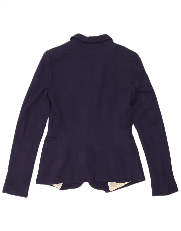 Zara Mujer Chaqueta Blazer De 1 Botón UK 10 Small Azul Marino