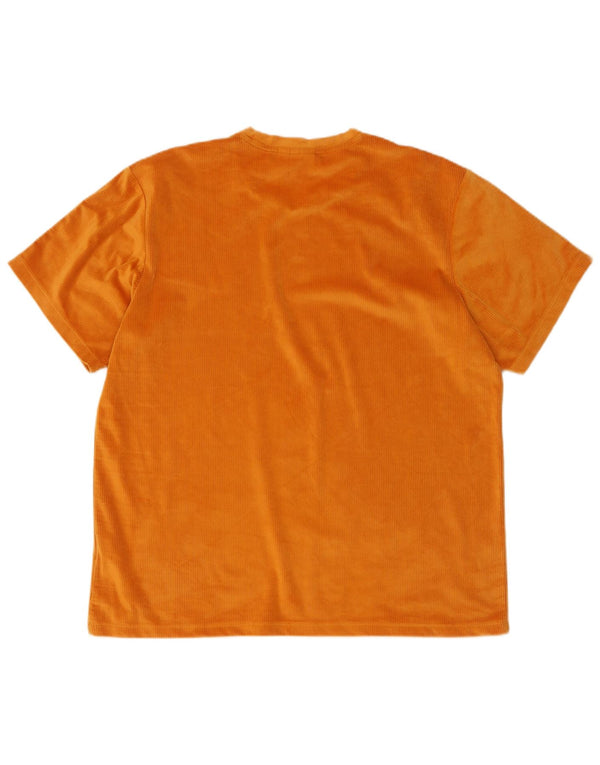 Adidas Womens Velour T-Shirt Top UK 18 XL Orange Polyester