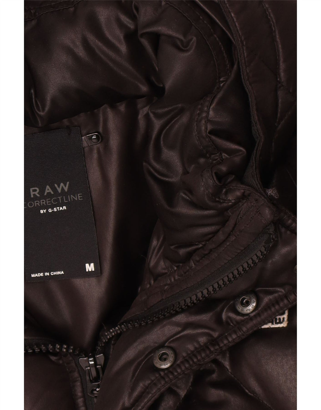 G-Star Chaqueta acolchada con capucha para hombre UK 38 Mediana Negro Poliéster