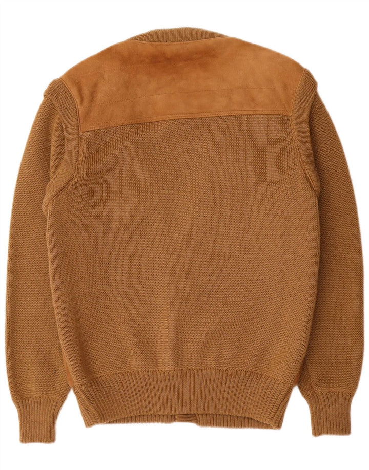 C&A Suéter tipo cárdigan de ante para hombre EU 52/54 Cuero marrón grande