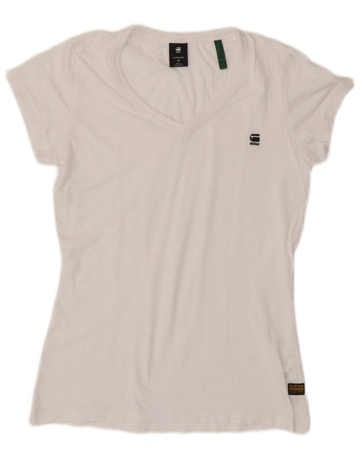G-Star Camiseta para mujer Top UK 12 Medium White Cotton