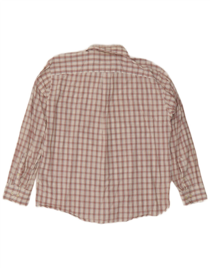 Sergio Tacchini Camisa Hombre Grande Blanco Roto Cuadros Algodón