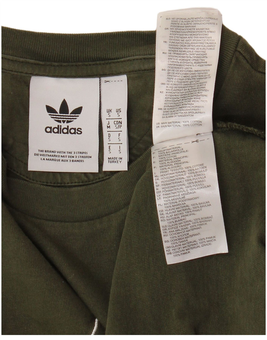 ADIDAS Camiseta gráfica para hombre Top Small Khaki Cotton