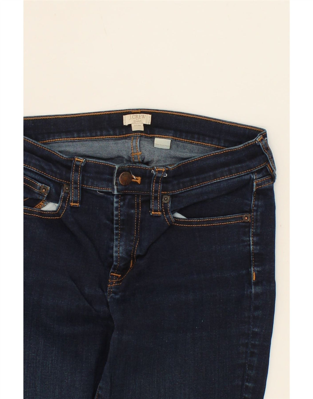 J. CREW Womens Stretch Slim Jeans W27 L28 Navy Blue Cotton Vintage J. Crew and Second-Hand J. Crew from Messina Hembry 