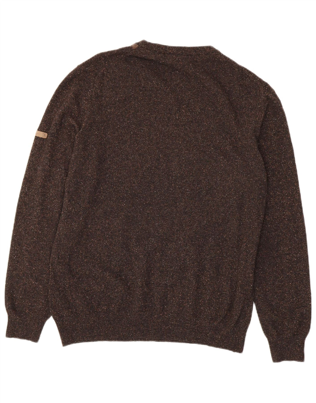 Navigare Jersey De Cuello Redondo Para Hombre Jersey De Lana Marrón Medio Argyle/Diamond