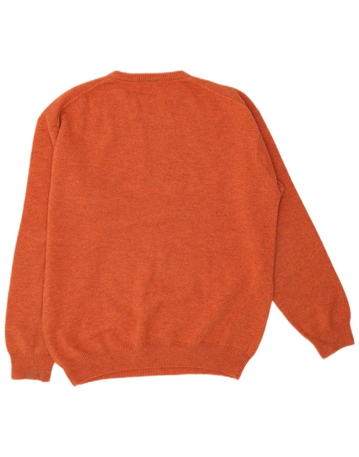 Gant Jersey De Cuello Redondo Para Hombre XL Naranja Lana De Cordero